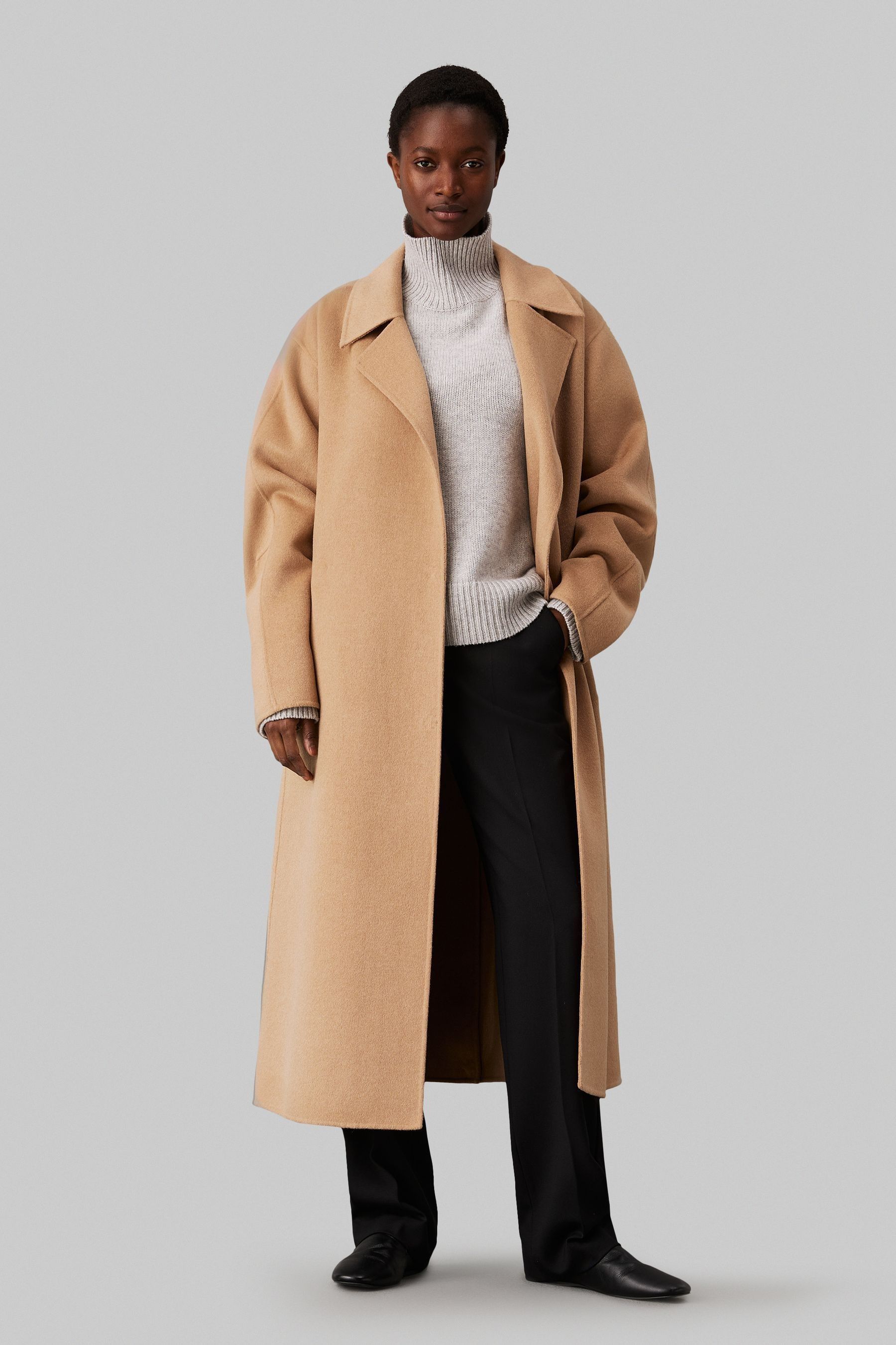 Calvin klein wrap coat hotsell