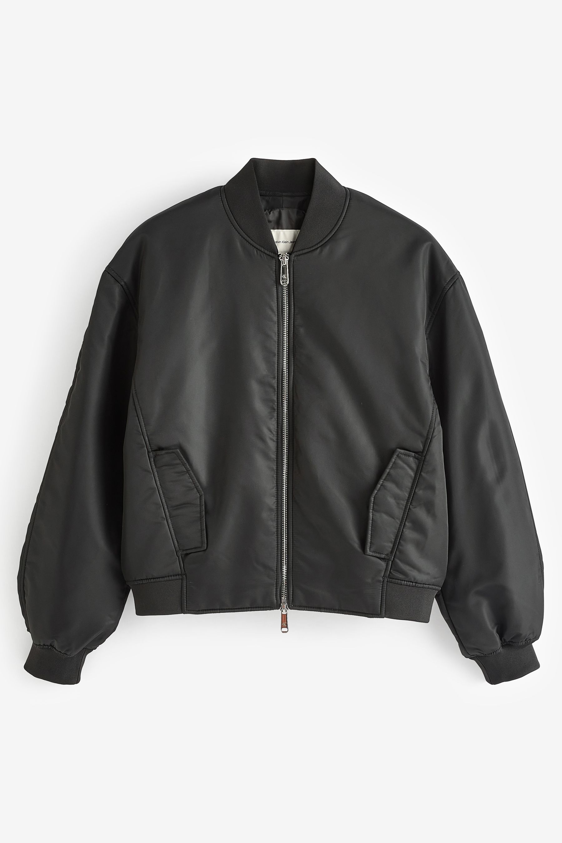 Calvin Klein Black Nylon Bomber Jacket Medium Womens