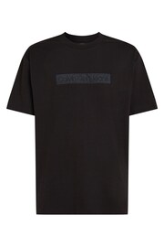 Calvin Klein Black Embroidered Box T-Shirt - Image 4 of 6