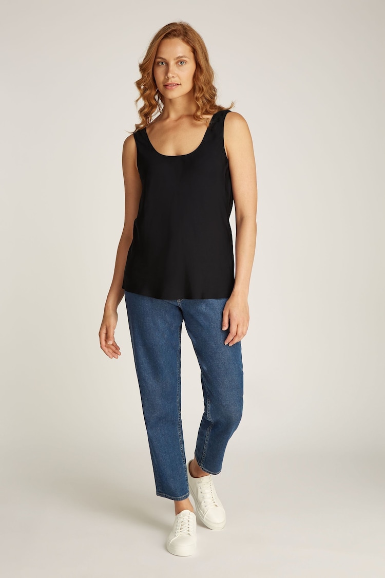 Calvin Klein Black Sleeveless Twill Tank Top - Image 1 of 6