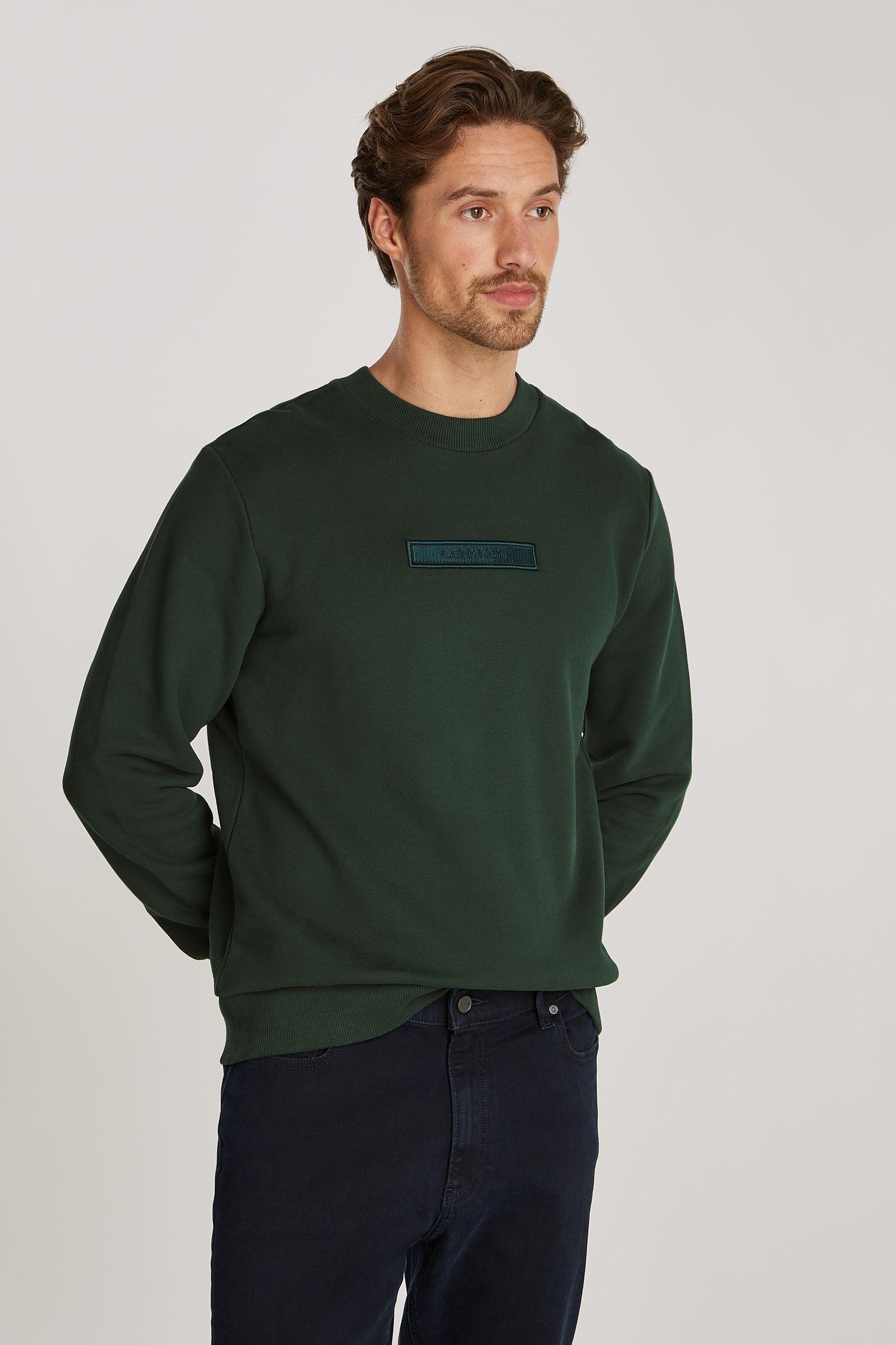 Buy Calvin Klein Blue Embroidered Logo Sweatshirt from Next USA