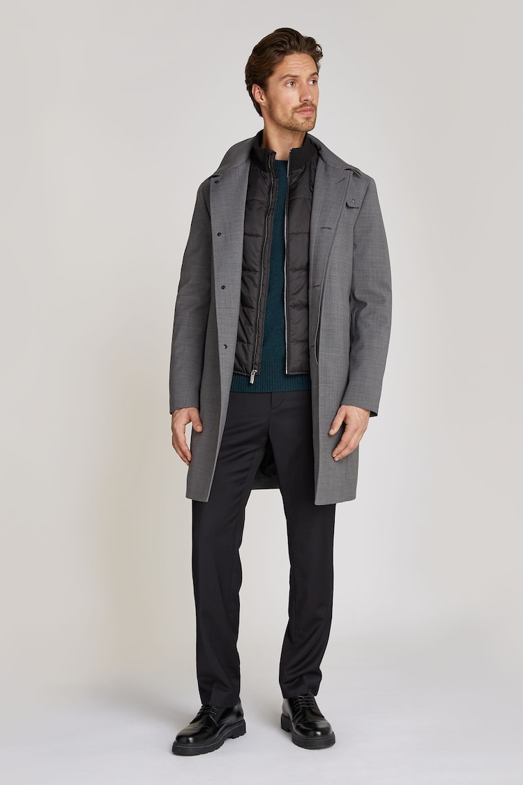 Calvin Klein Grey Technical Wool Coat - Image 1 of 6