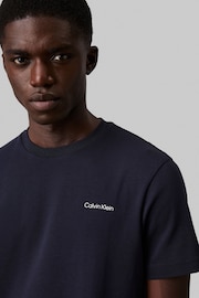 Calvin Klein Blue Micro Logo Interlock T-Shirt - Image 3 of 4