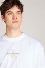 Calvin Klein White Boyfriend Textured T-Shirt - Image 3 of 6