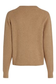 Calvin Klein Brown Boucle Rib Crew Neck Relaxed Jumper - Image 6 of 7