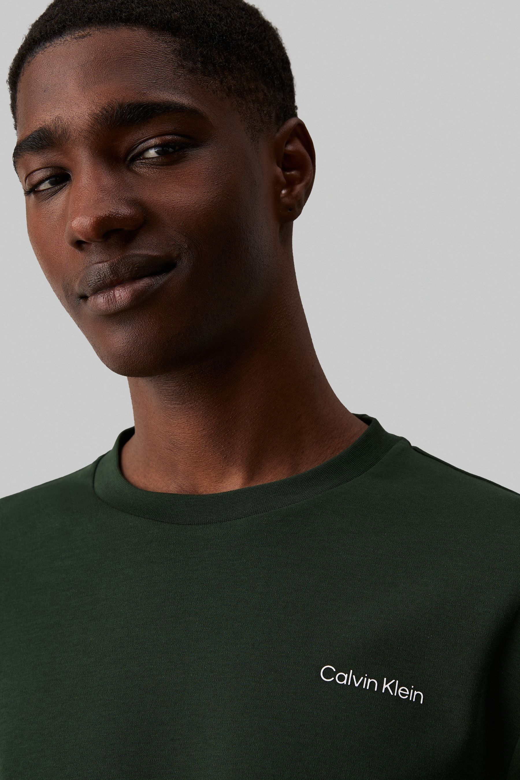 Buy Calvin Klein Aqua Blue Micro Logo Interlock T Shirt from Next Luxembourg