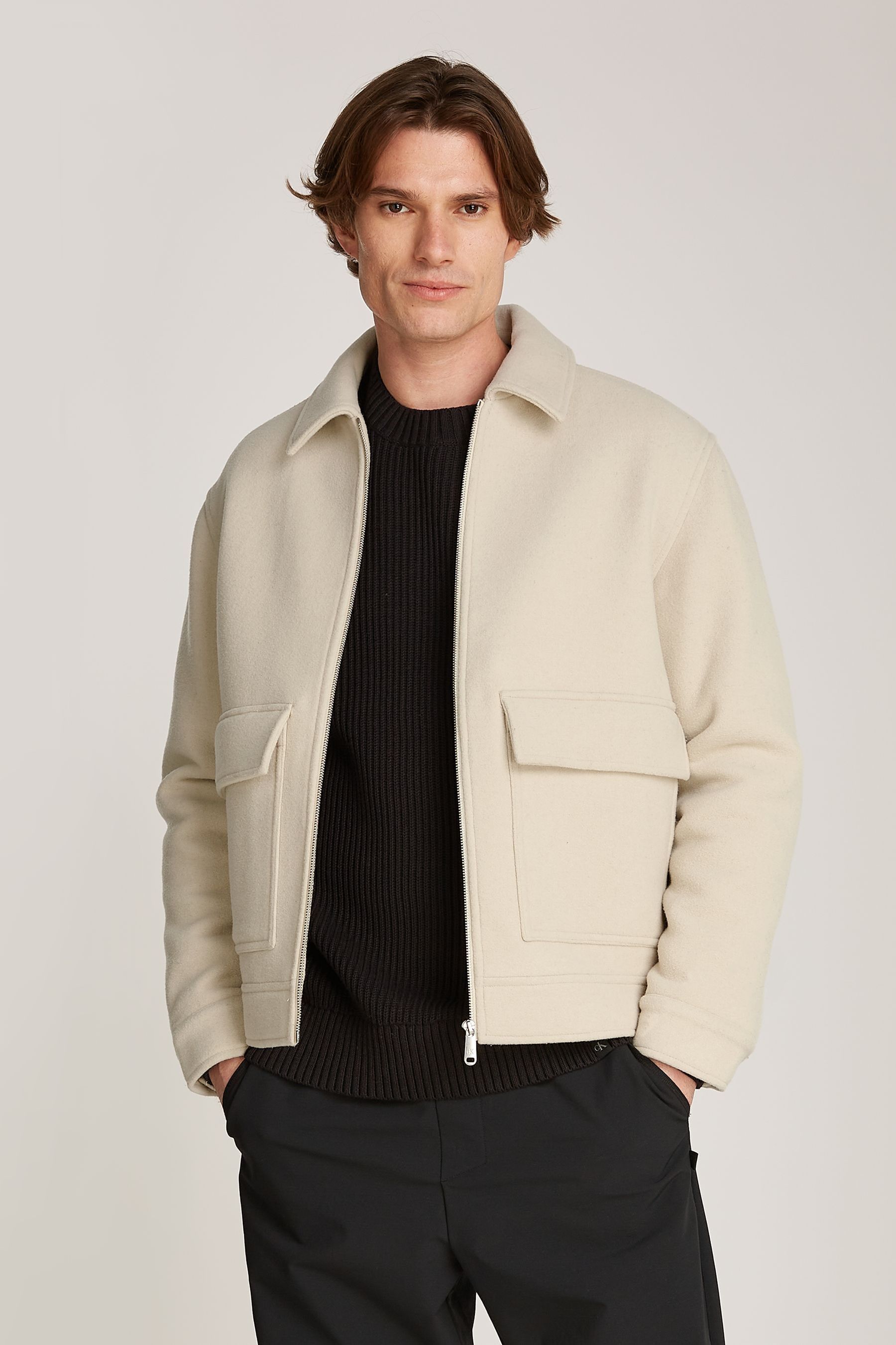 Calvin Klein Natural Wool Blend Jacket