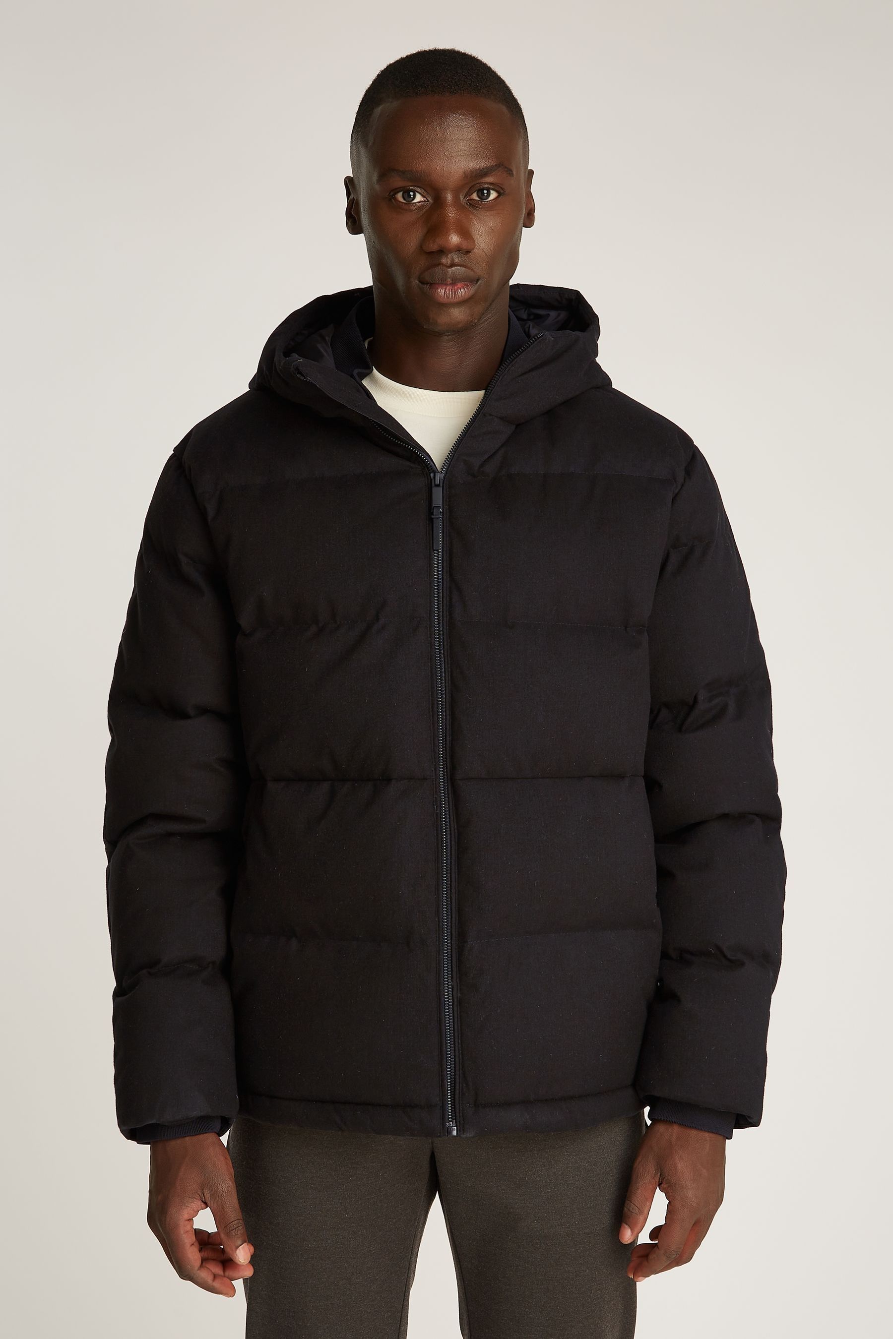 Calvin klein hooded wool coat discount