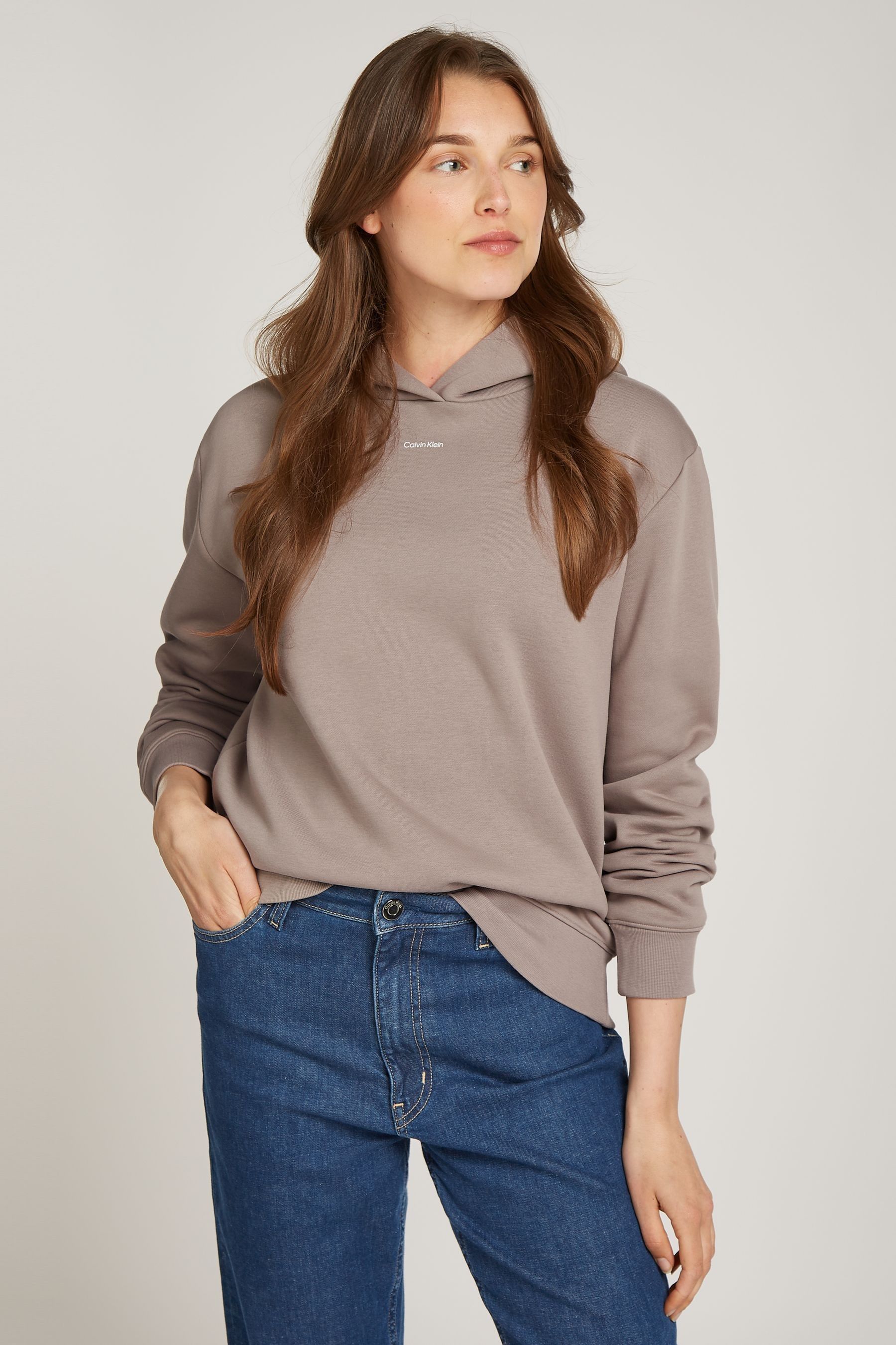 Calvin Klein Regular Fit Nano Logo Fleece Hoodie from Next Oman