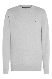 Tommy Hilfiger Grey Cotton Blend Jumper With Cashmere - Image 5 of 5