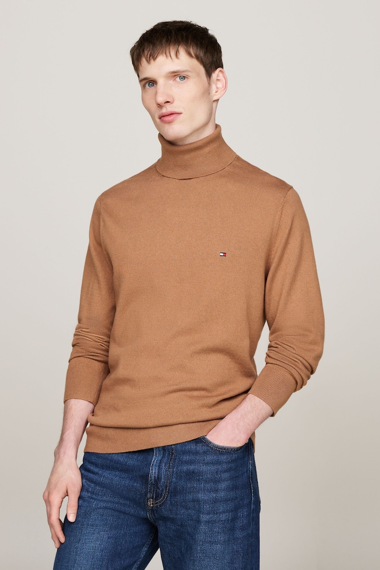 Tommy Hilfiger Natural Organic Pima Cotton Cashmere Roll Neck Sweater - Image 1 of 5