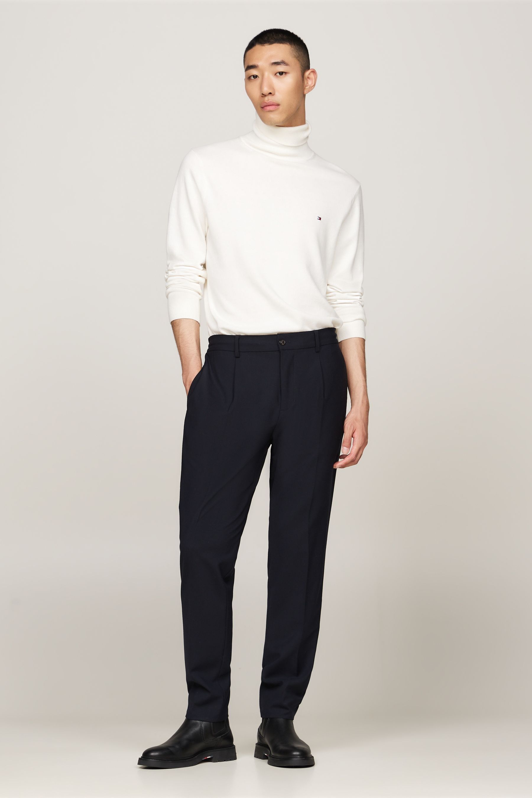 Buy Tommy Hilfiger White Organic Pima Cotton Cashmere Roll Neck Sweater from Next Canada