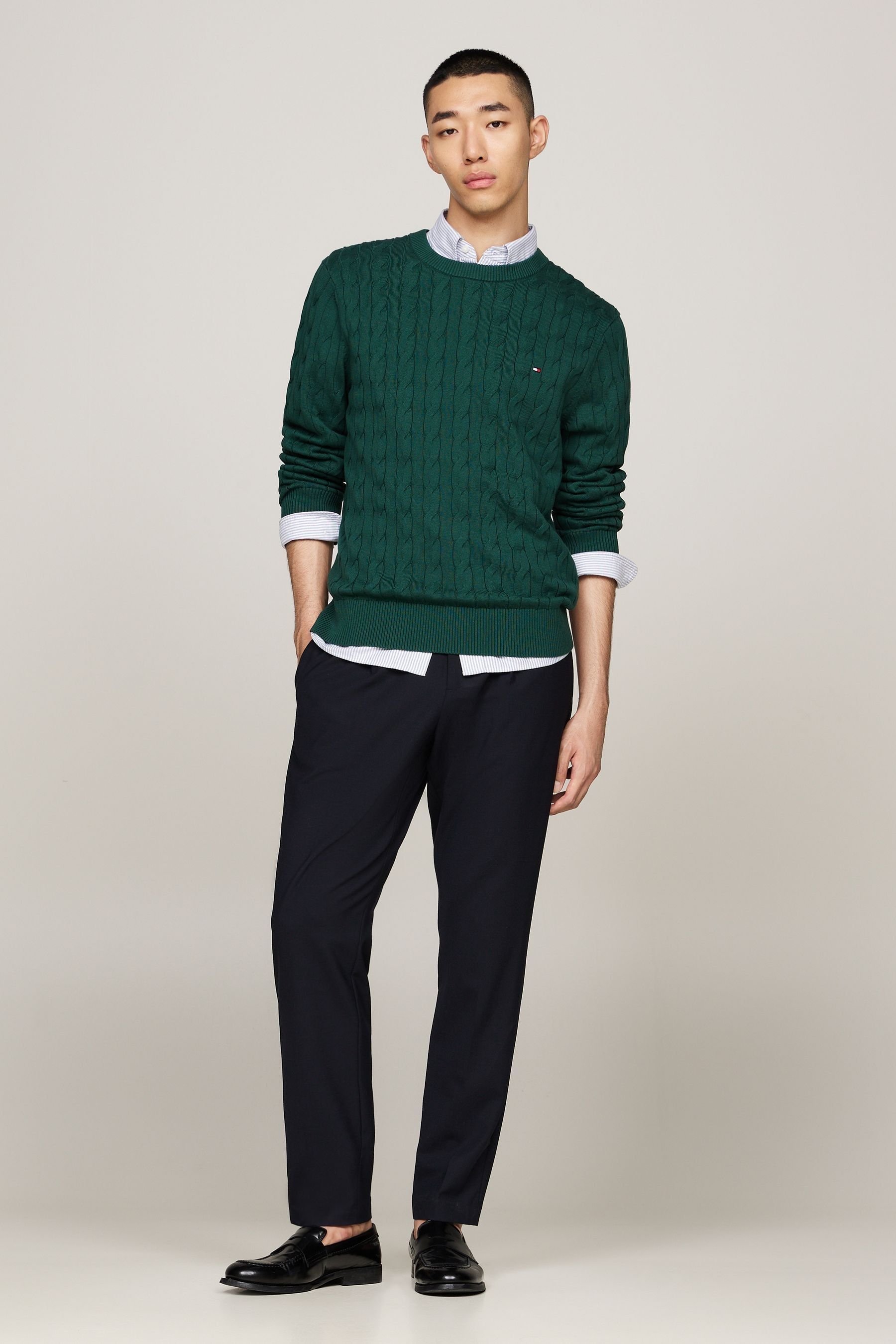 Tommy hilfiger classic cable knit sweater cheap