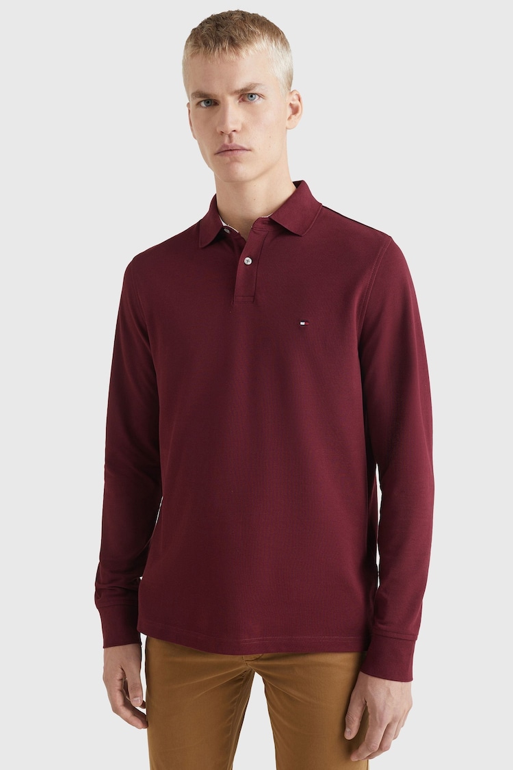 Tommy Hilfiger Red 1985 Regular Fit Long Sleeved Polo Shirt - Image 1 of 5