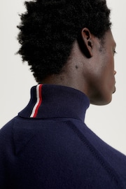 Tommy Hilfiger Blue Organic Pima Cotton Cashmere Roll Neck Sweater - Image 3 of 5