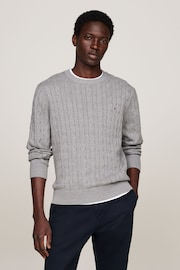 Tommy Hilfiger Grey Classic Cable Sweater - Image 1 of 5