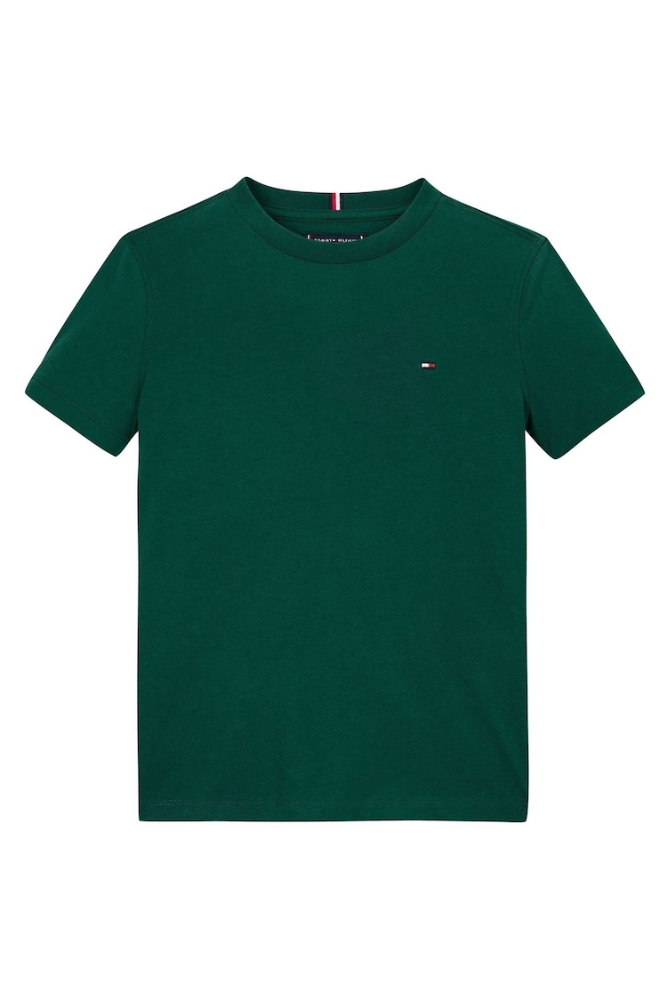 Tommy Hilfiger Green Regular Fit Essential Cotton T-Shirt - Image 5 of 5