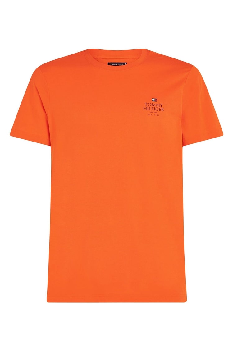 Tommy Hilfiger Orange Hilfiger Stack 100% Cotton T-Shirt - Image 5 of 5