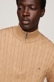 Tommy Hilfiger Natural Classic Cotton Cable Zip Sweater - Image 3 of 6