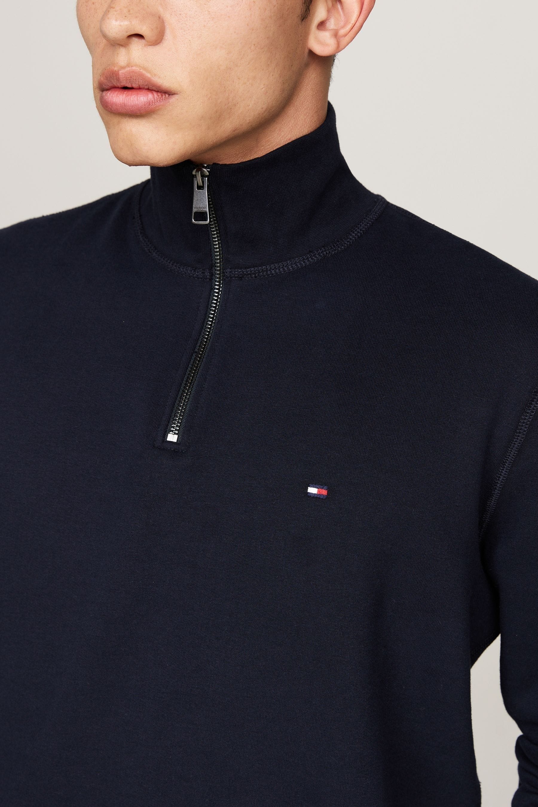 Buy Tommy Hilfiger Blue Tommy Hilfiger Blue Essential Fleece Quarter Zip Sweatshirt from the Next UK online shop