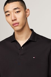 Tommy Hilfiger Black Regular Fit Long-Sleeved Liquid Cotton 100% Cotton Polo Shirt - Image 3 of 5