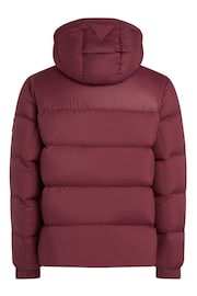 Tommy Hilfiger Red Mix Down Hooded Puffer Jacket - Image 2 of 3