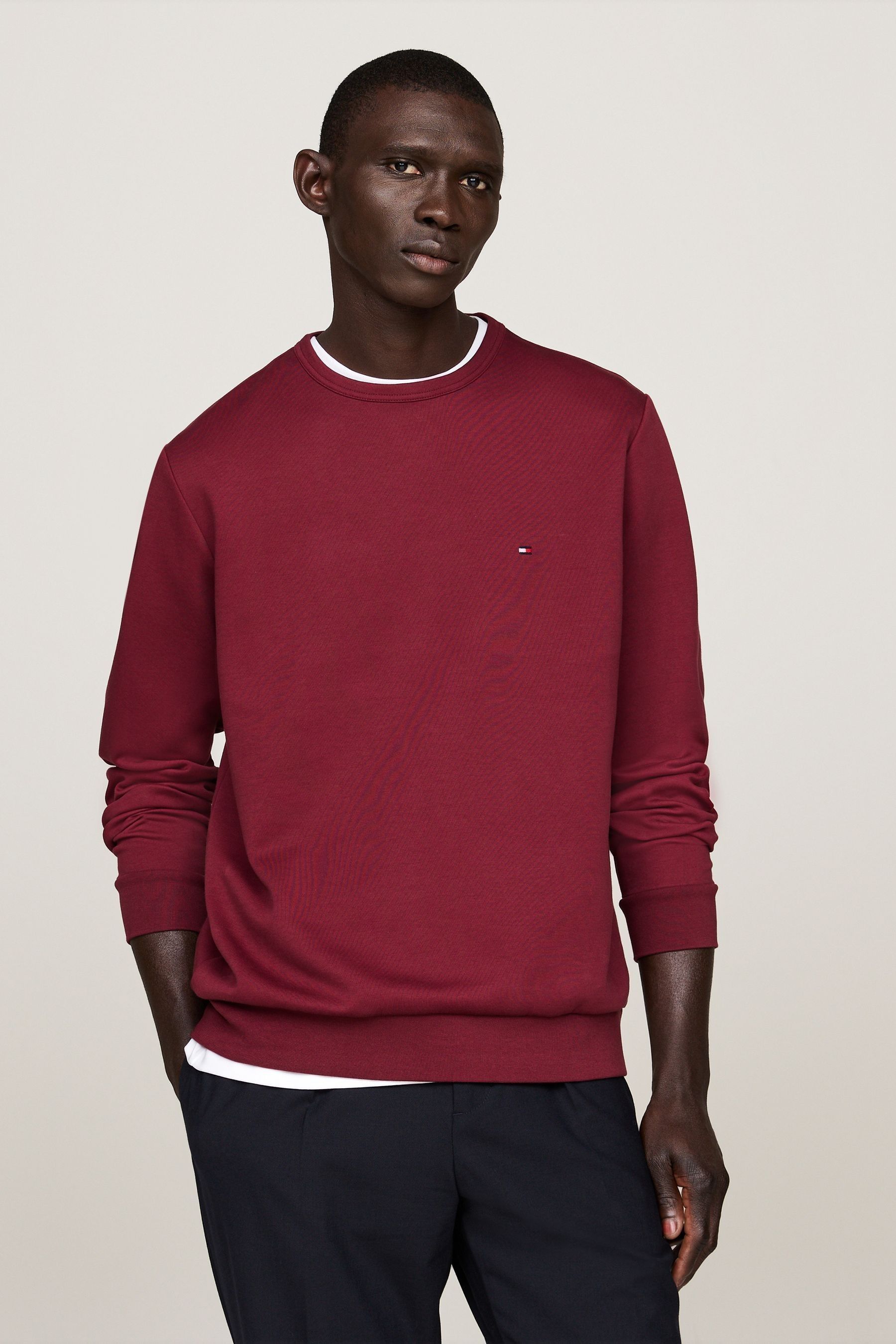 Tommy Hilfiger Red Essential Intechno Crew Neck Sweatshirt