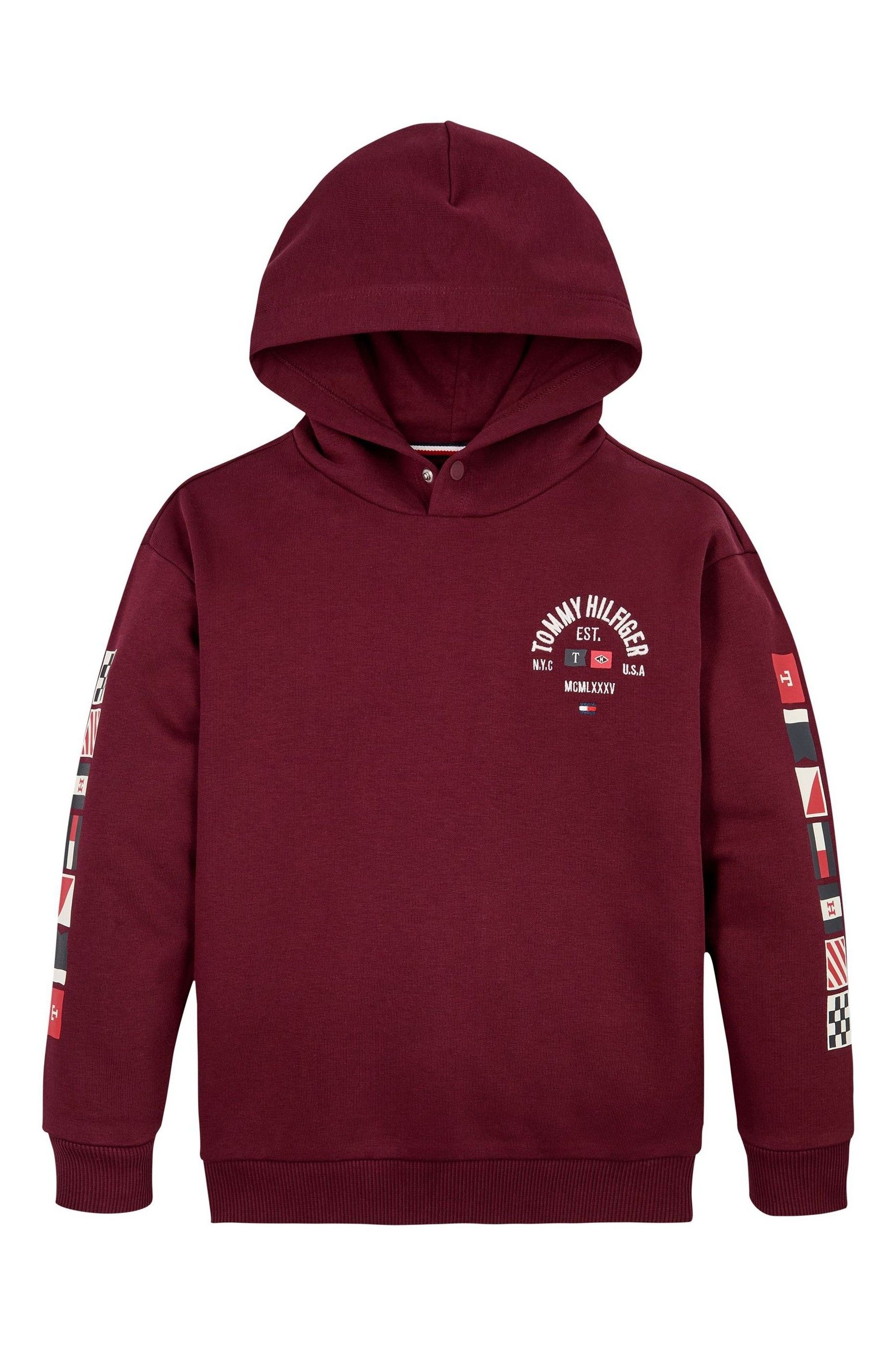 Tommy hilfiger red flag hoodie outlet