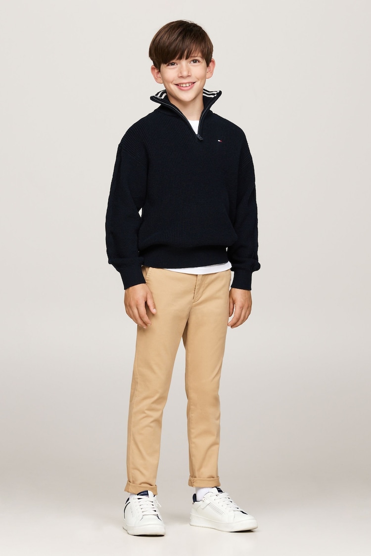 Tommy Hilfiger Blue Turtleneck Half Zip Sweater - Image 2 of 5