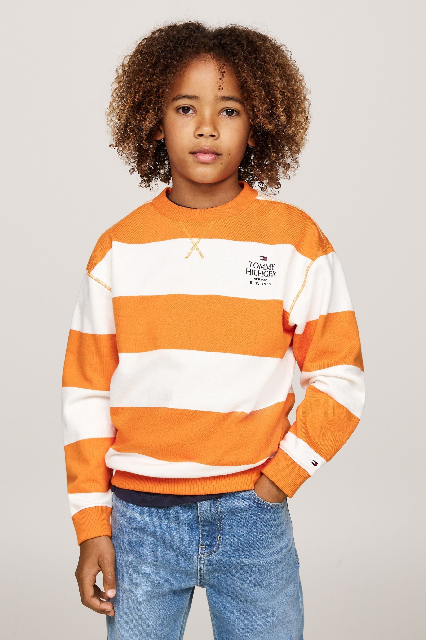 Orange tommy jeans sweatshirt store