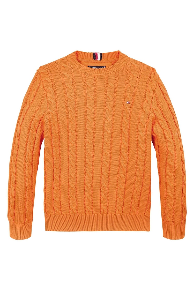 Tommy Hilfiger Orange Regular Fitessential Cable Sweater - Image 4 of 4