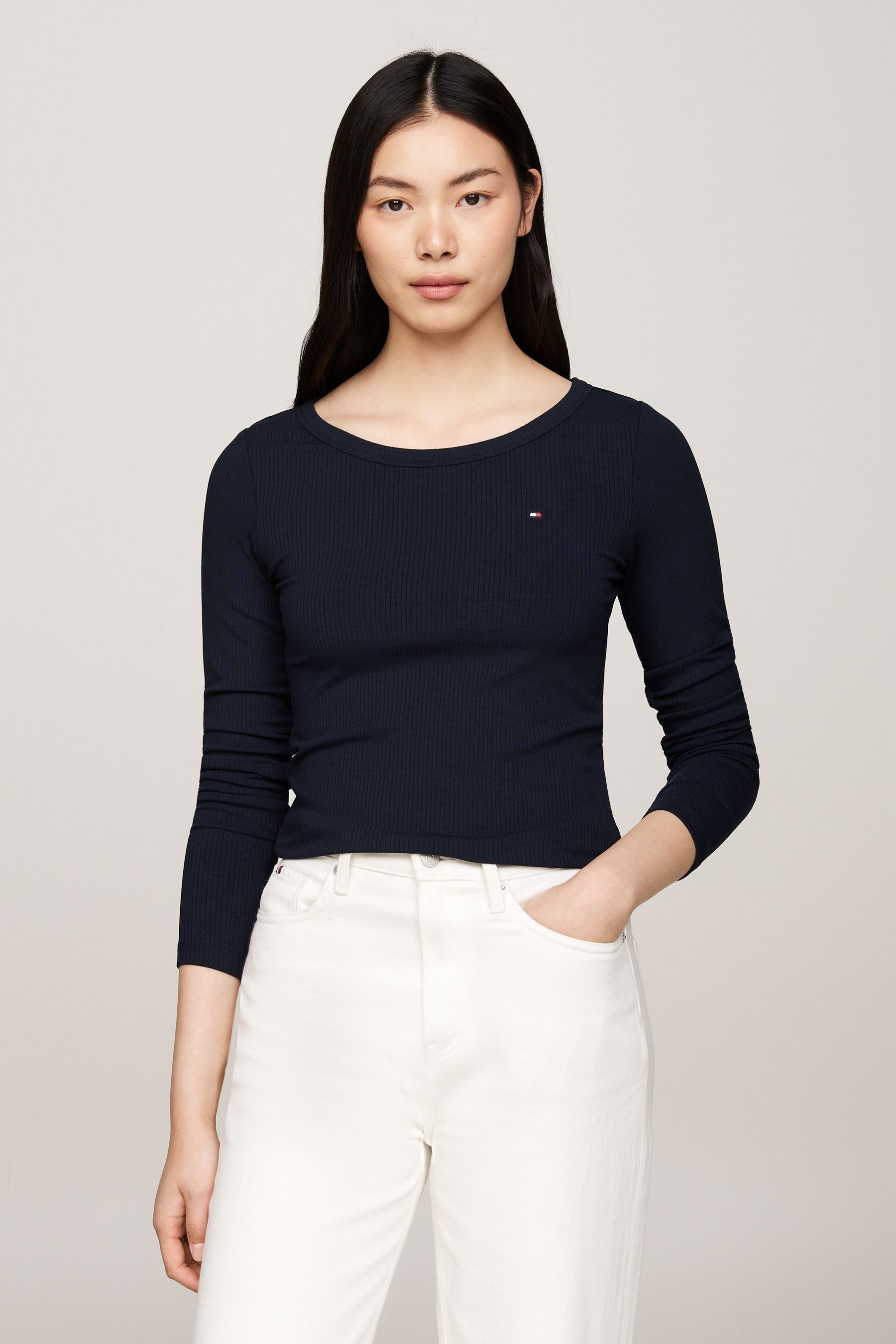 Tommy Hilfiger Blue Slim Fit Long Sleeve T Shirt