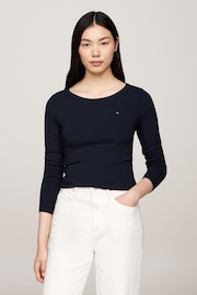 Tommy Hilfiger Blue Slim Fit Long Sleeve T-Shirt - Image 1 of 5