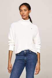 Tommy Hilfiger Cotton Roll Neck Cream Sweater - Image 1 of 5