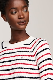 Tommy Hilfiger Stripe 100% Organic Cotton Cable Crew Neck Sweater - Image 3 of 5