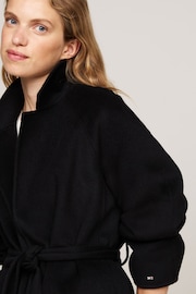 Tommy Hilfiger Regular Fit Wool Belted Black Coat - Image 2 of 4