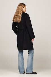 Tommy Hilfiger Regular Fit Wool Belted Black Coat - Image 4 of 4