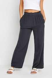 PixieGirl Petite Black Acid Wash Wide Leg Trousers - Image 2 of 5