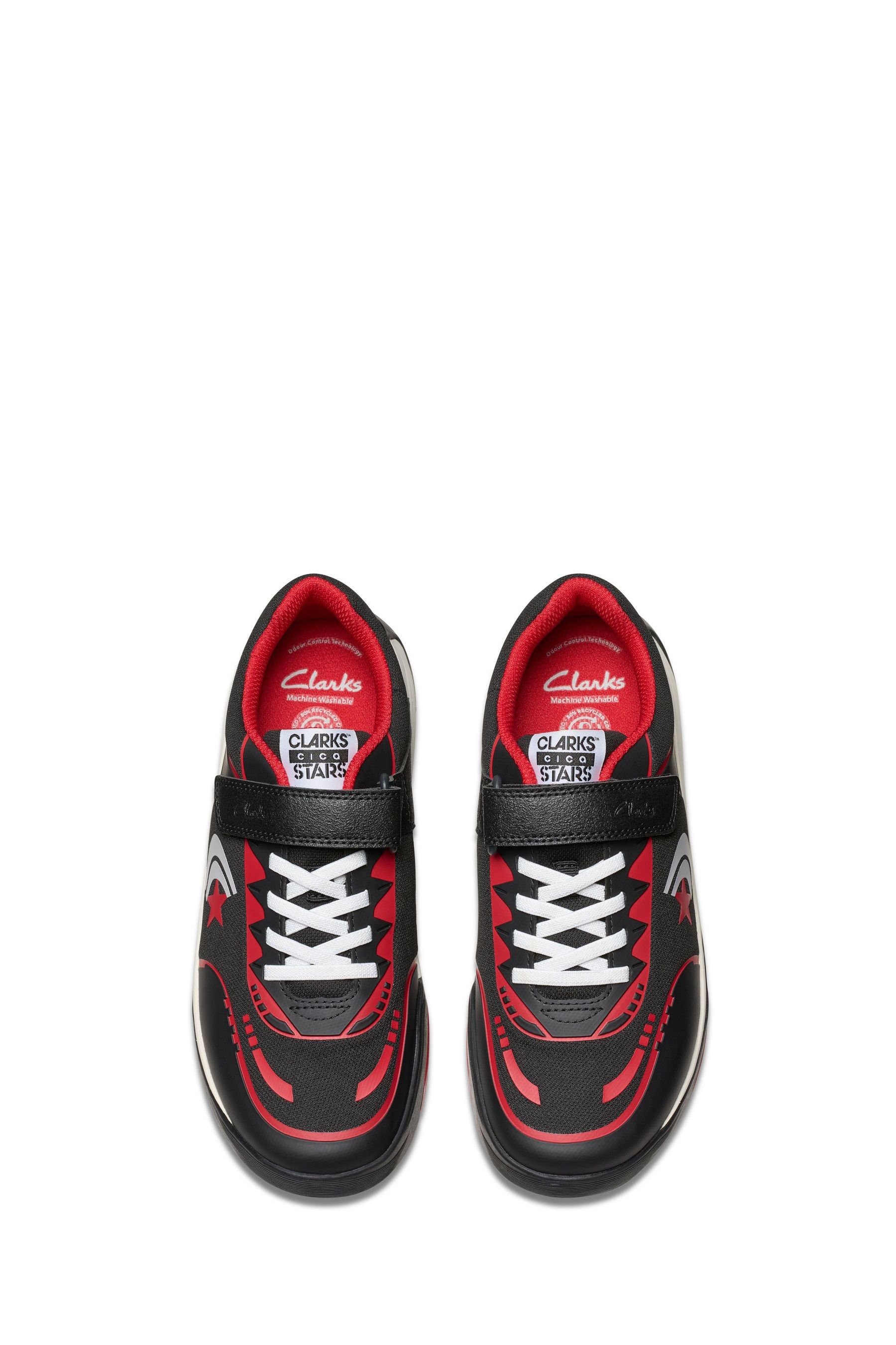 Red and black clarks sales