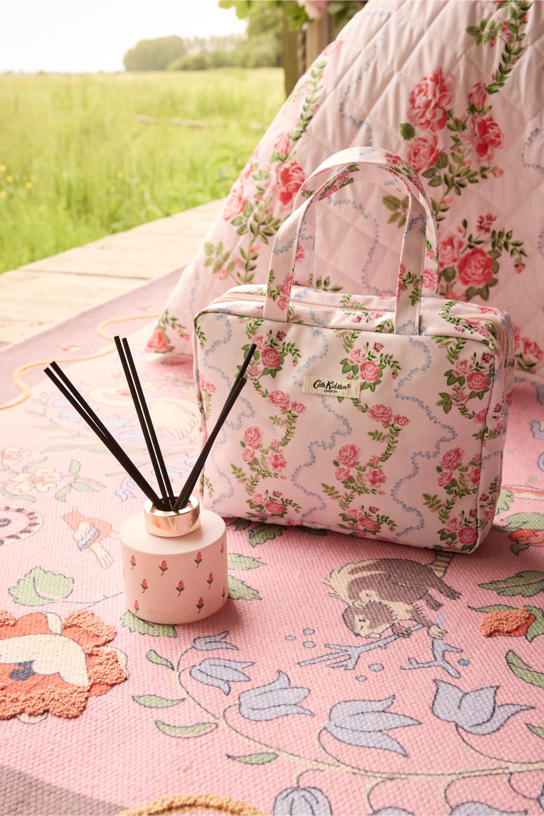 Buy Cath Kidston Flutter Rose Wash Bag with Handles from the Next UK online shop