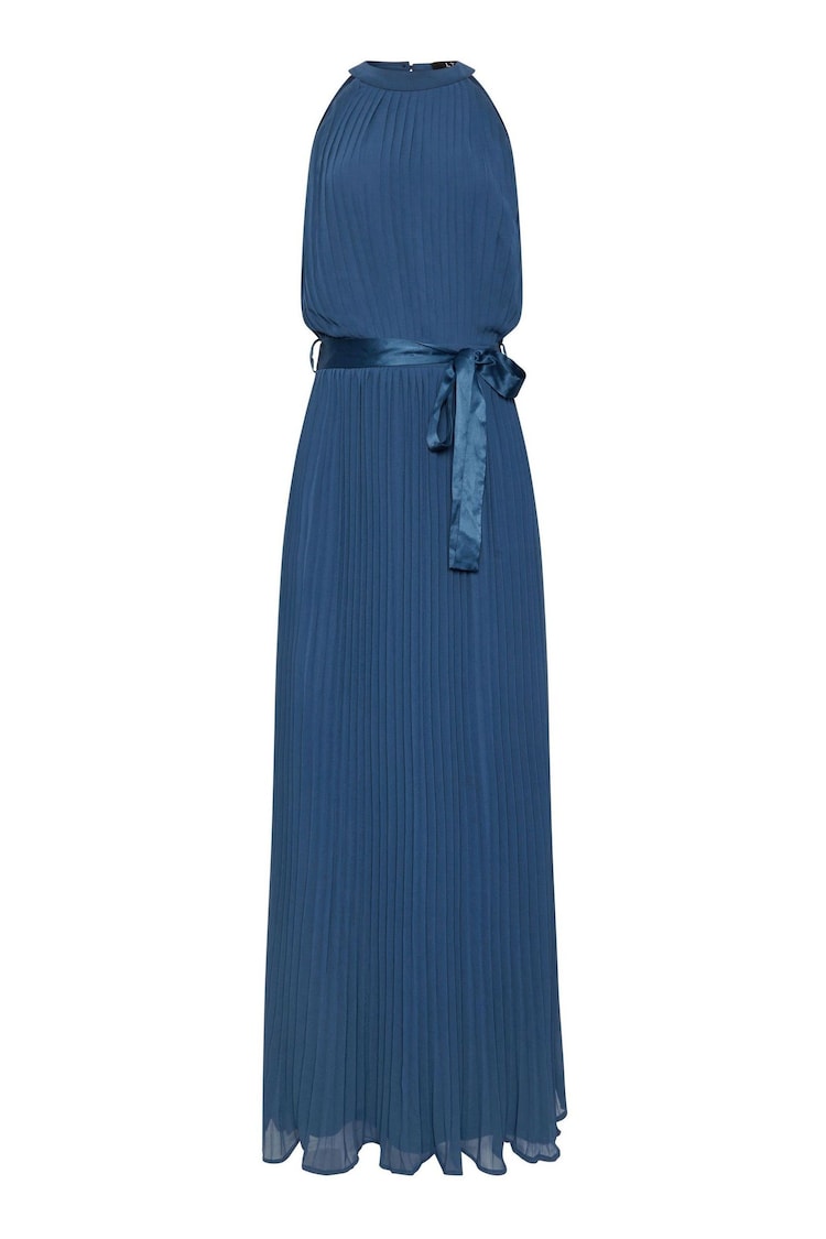 Long Tall Sally Blue Halterneck Pleated Maxi Dress - Image 5 of 5