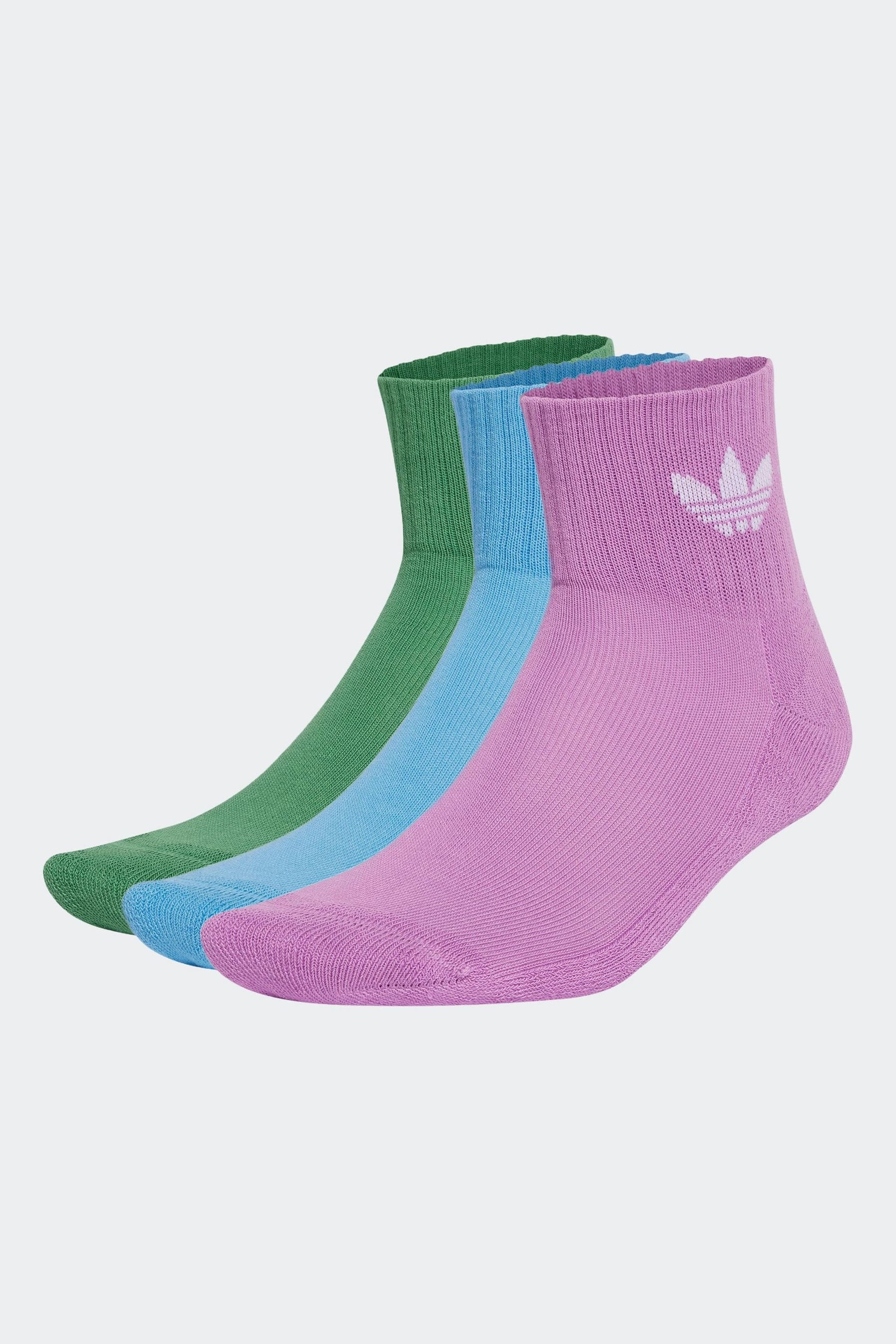Buy adidas Originals Purple Mid Cut Ankle Socks 3 Pack from the Next UK online shop