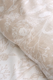 Bianca Natural Brushed Cotton Floral Toile Duvet Cover Set - Image 5 of 5