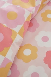 Catherine Lansfield Pink Retro Daisy Reversible Duvet Cover Set - Image 5 of 5