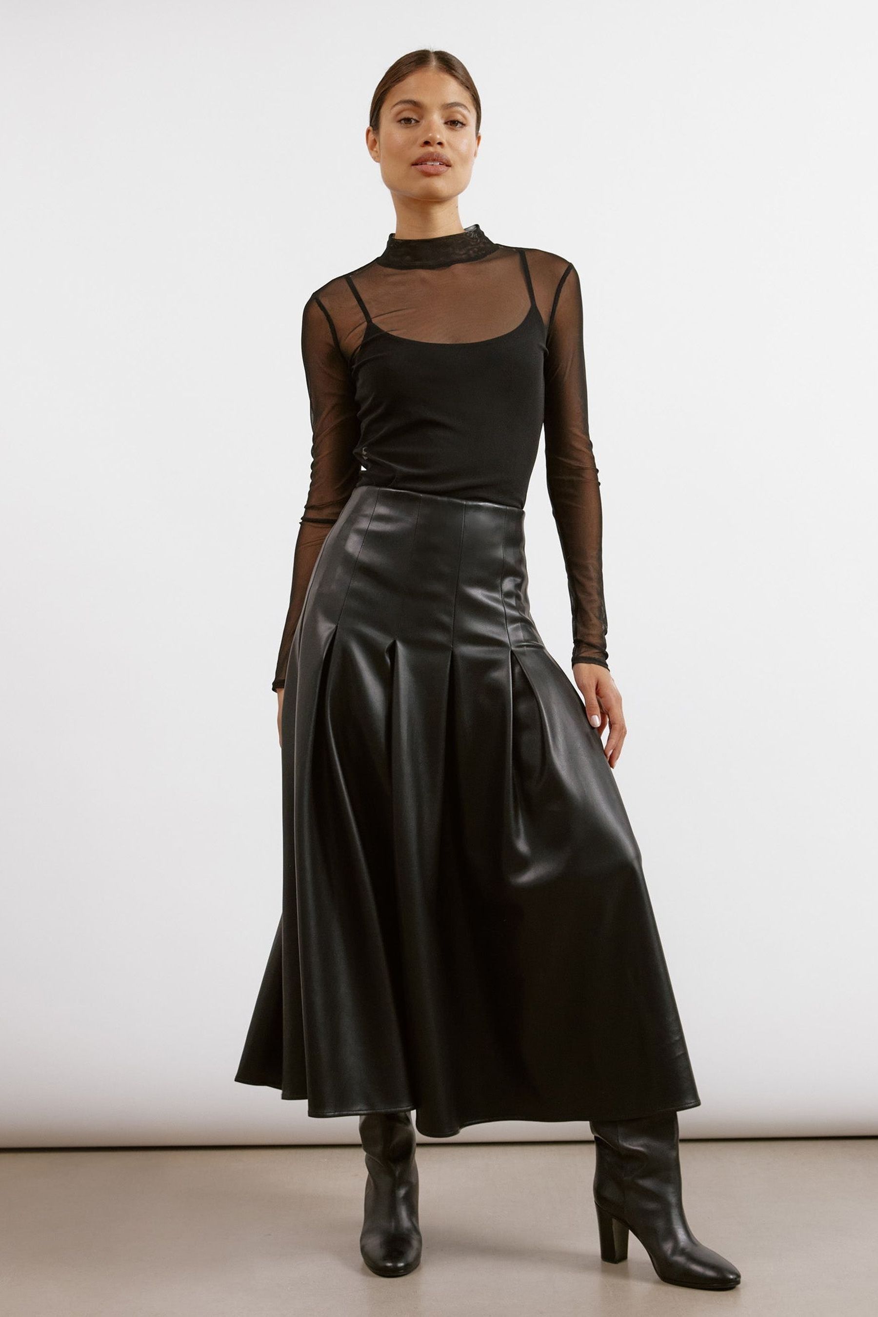 Next faux leather midi skirt cheap