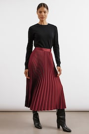 Albaray Red Satin Pleat Skirt - Image 1 of 4