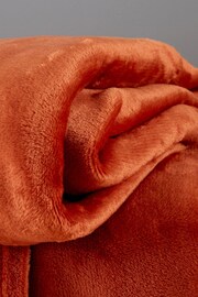 Catherine Lansfield Burnt Orange Raschel Soft Velvet Touch Throw - Image 2 of 3