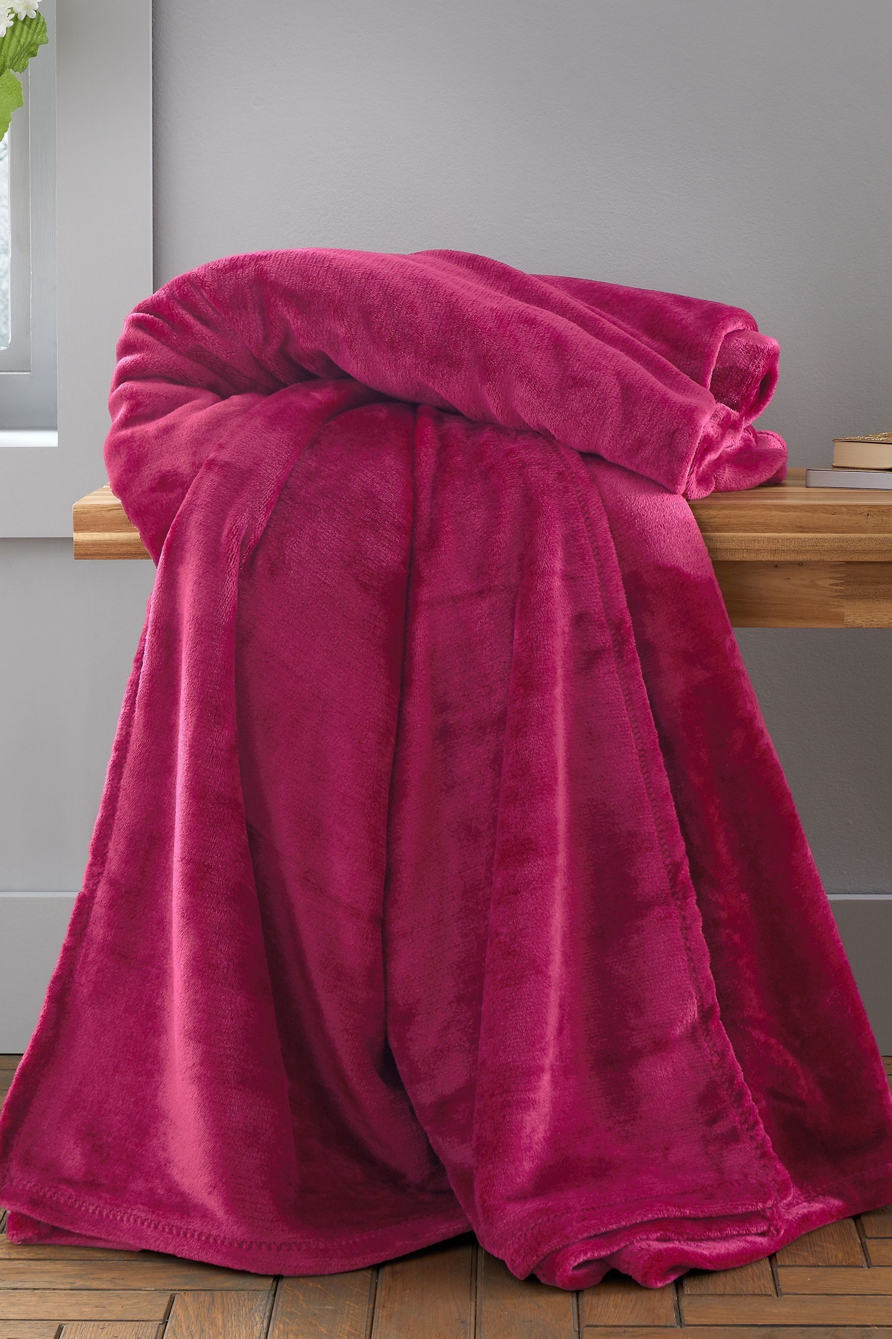 Buy Catherine Lansfield Hot Pink Raschel Soft Velvet Touch Throw from the Next UK online shop