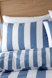 Catherine Lansfield Chambray Blue Cove Stripe Reversible Duvet Cover Set - Image 3 of 5