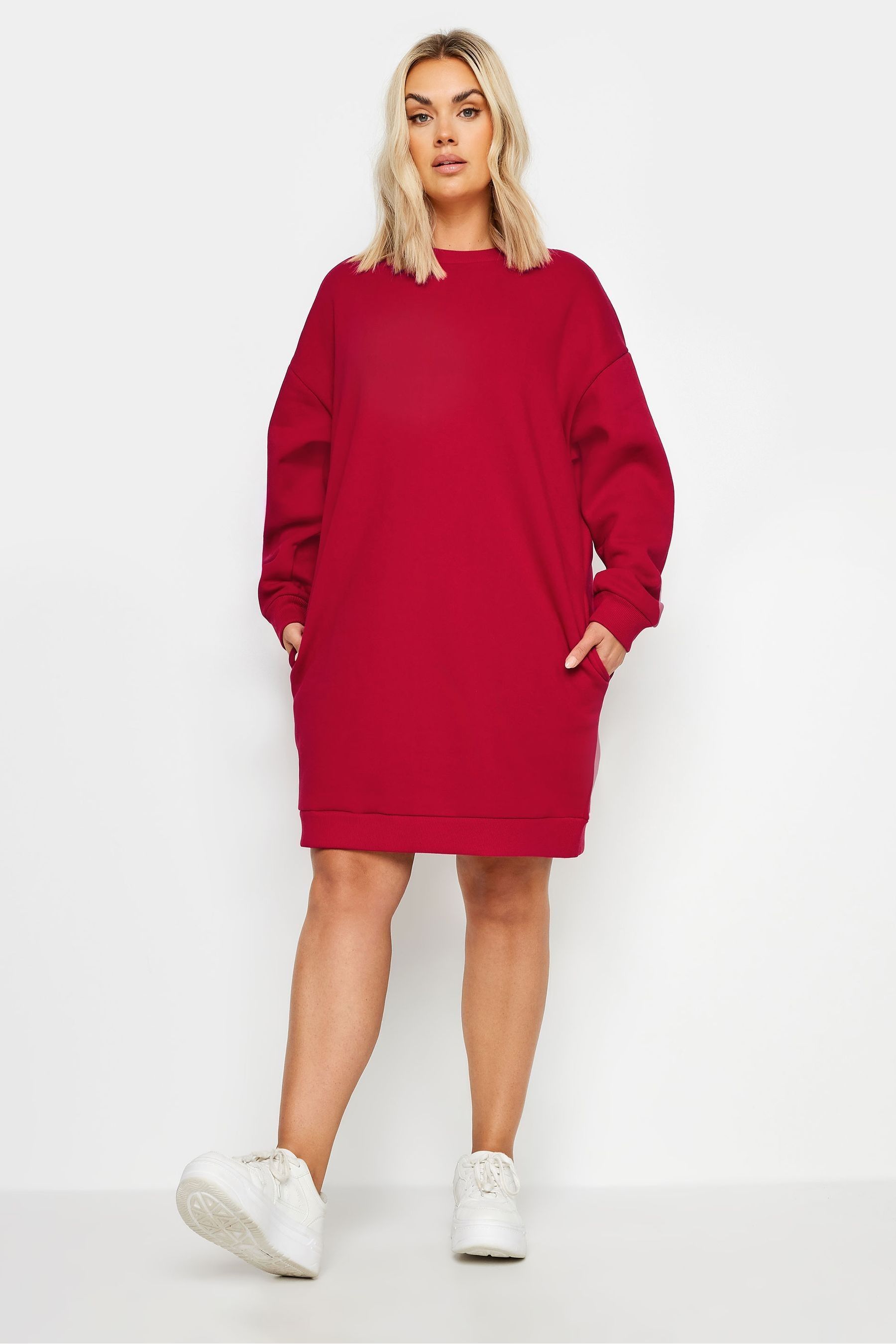Buy Yours Curve Red Sweatshirt Dress from Next Oman